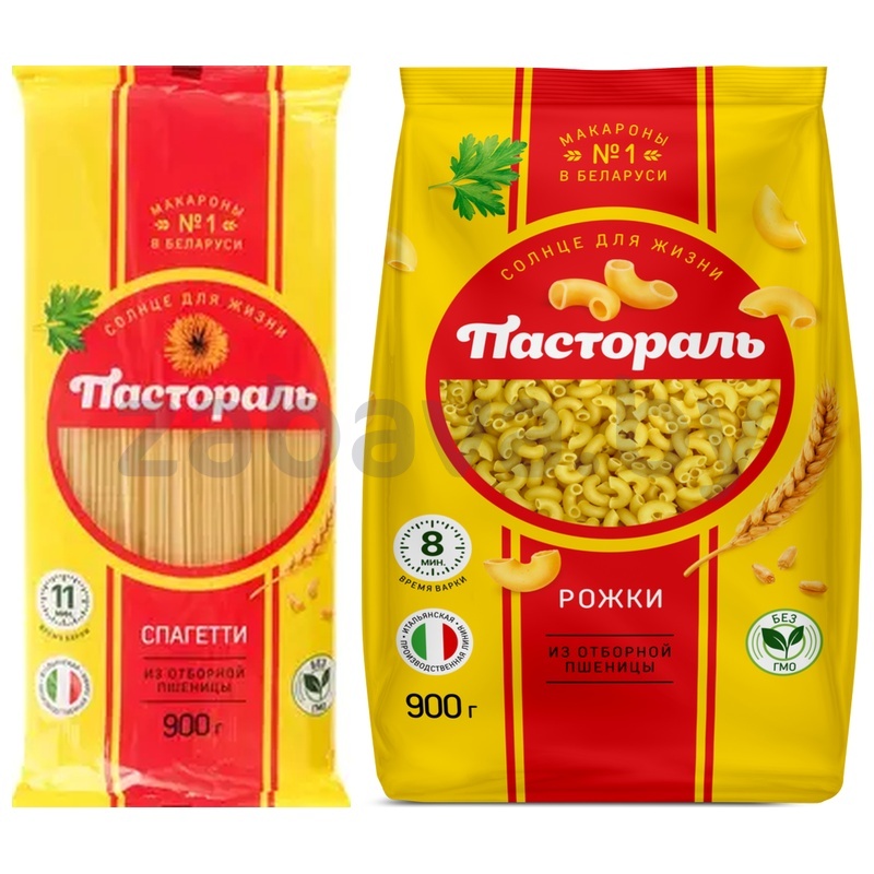 Макаронные изделия «Пастораль», рожки или спагетти, 900 г