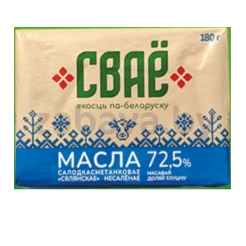 Масло сладкосл. «Сваё», крестьянское, 72,5%, 180 г
