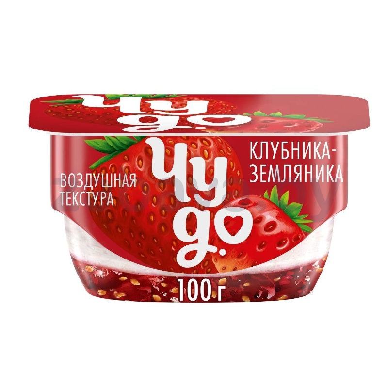 Десерт творожный «Чудо», клубника-земляника, 100 г