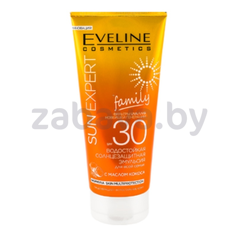 Эмульсия солнцезащ. водостойк. Eveline Sun Care 30 SPF, с маслом кокоса, 200 мл