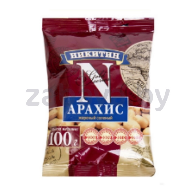 Арахис «Никитин», жар., сол., 100 г