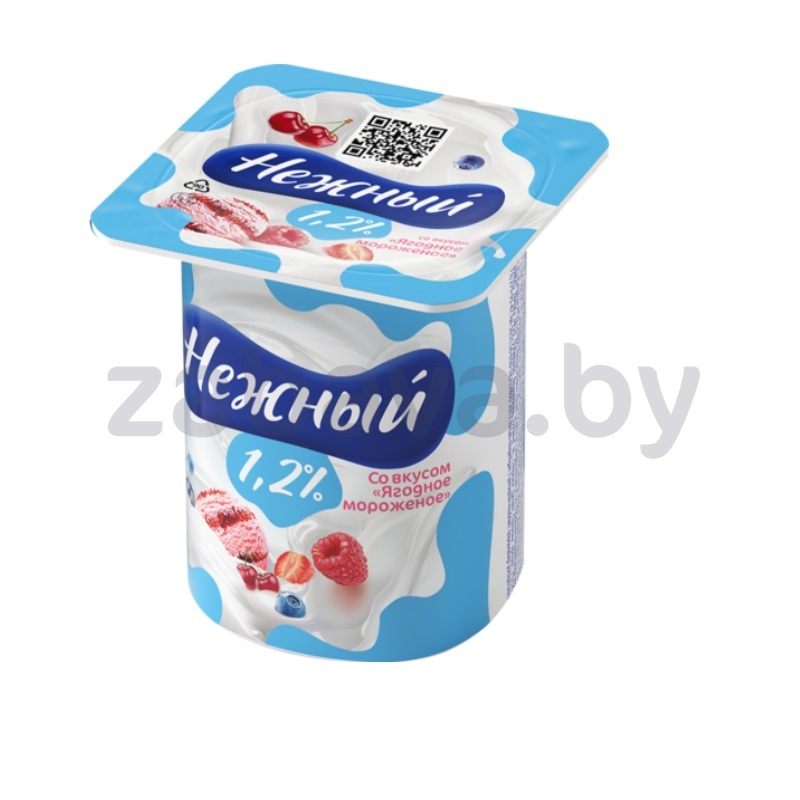 Продукт йогуртный «Нежный», 1,2%, 100 г, ягодное мороженое