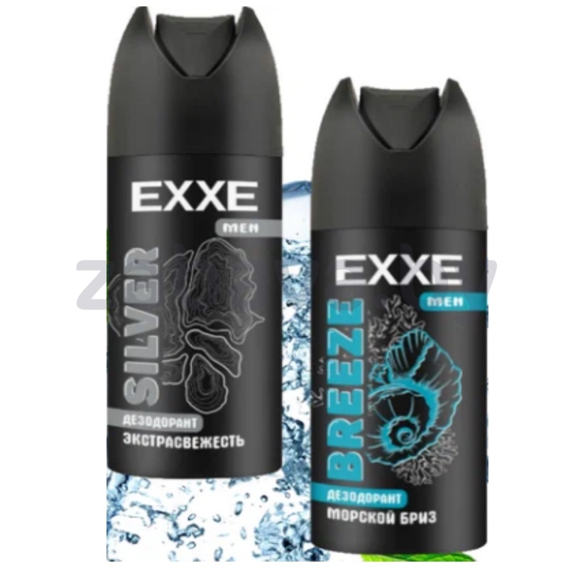 Дезодорант Exxe Men Silver/Breeze, спрей, экстрасвеж. или морск. бриз, 150 мл