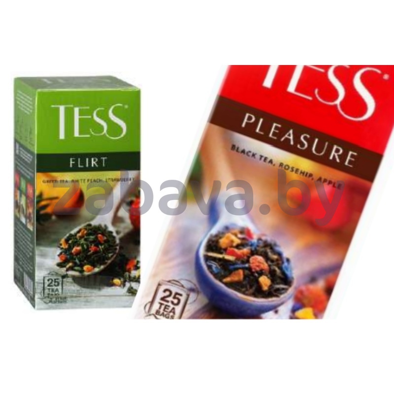 Чай Tess Pleasure/Flirt, черный/зеленый, 25 пак.
