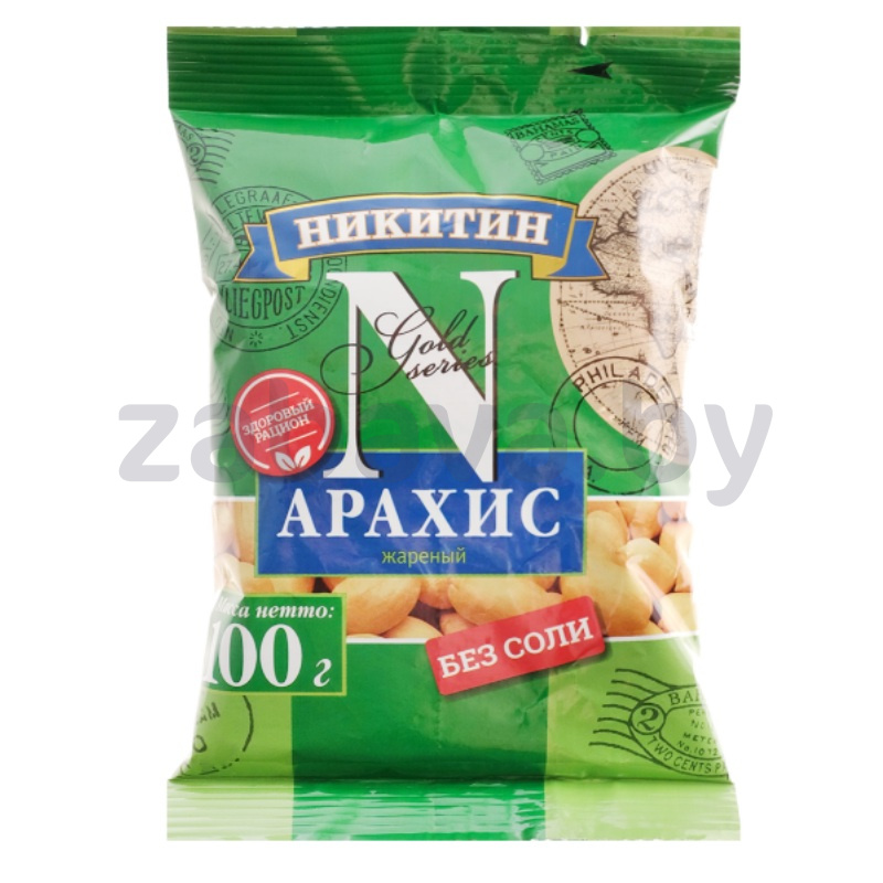 Арахис «Никитин», жареный, без соли, 100 г