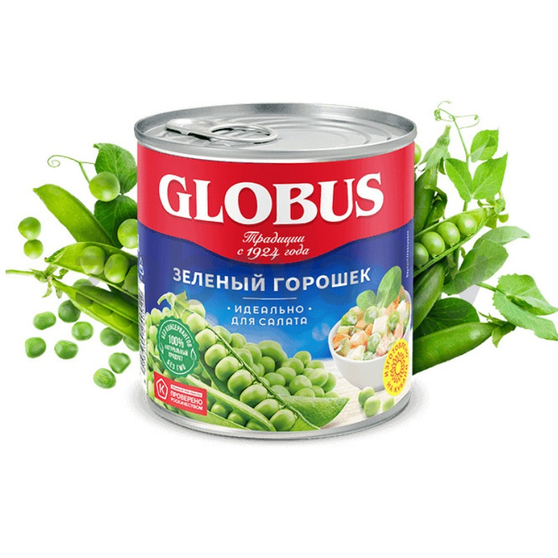 Горошек зеленый Globus, 425 мл