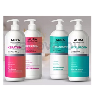 Шампунь/бальзам для волос Aura Professional, 850 мл/1 л, в ассорт.