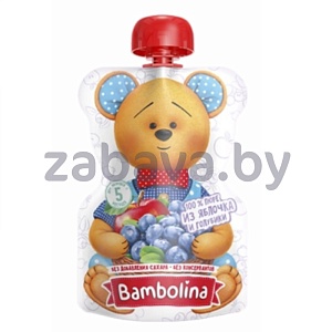 Пюре Bambolina, яблоко-голубика, 100 г