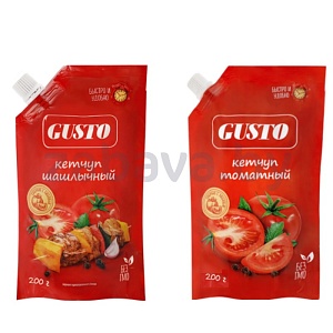 Кетчуп Gusto, томатный или шашлычный, 200 г