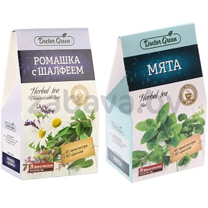 Напиток чайный Doctor Green, мята или ромашка-шалфей, 20 пак.